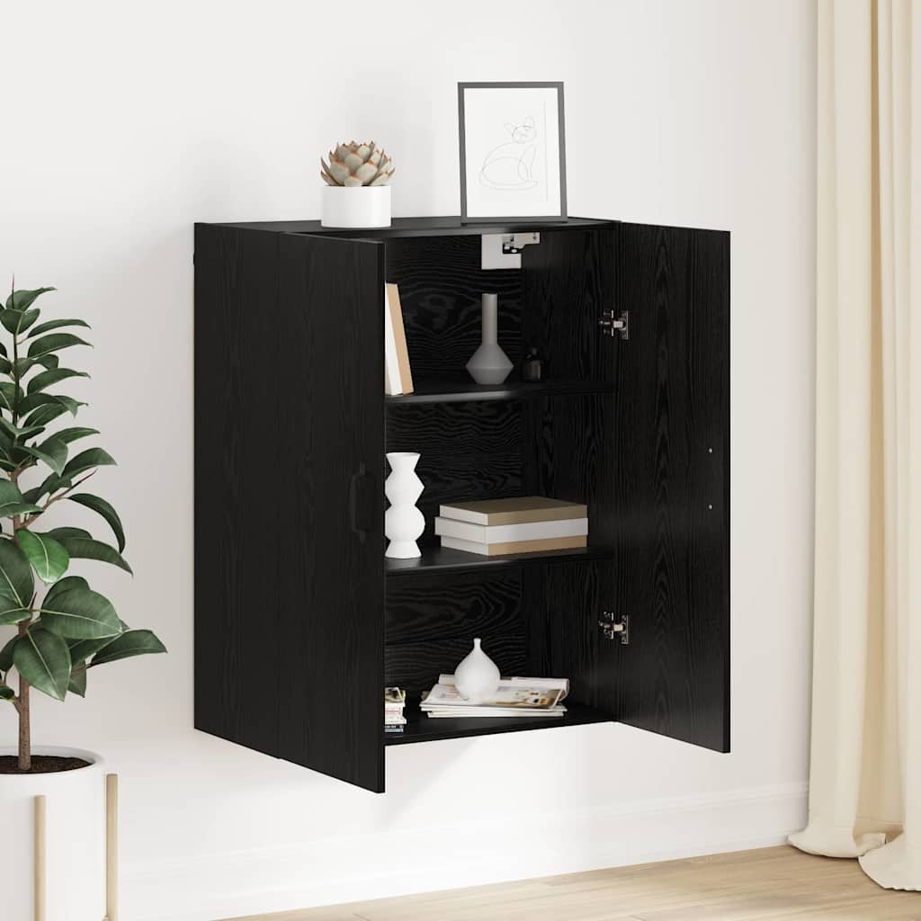Wall Cabinet Black Oak 69.5 x 34 x 90 cm Engineered Wood