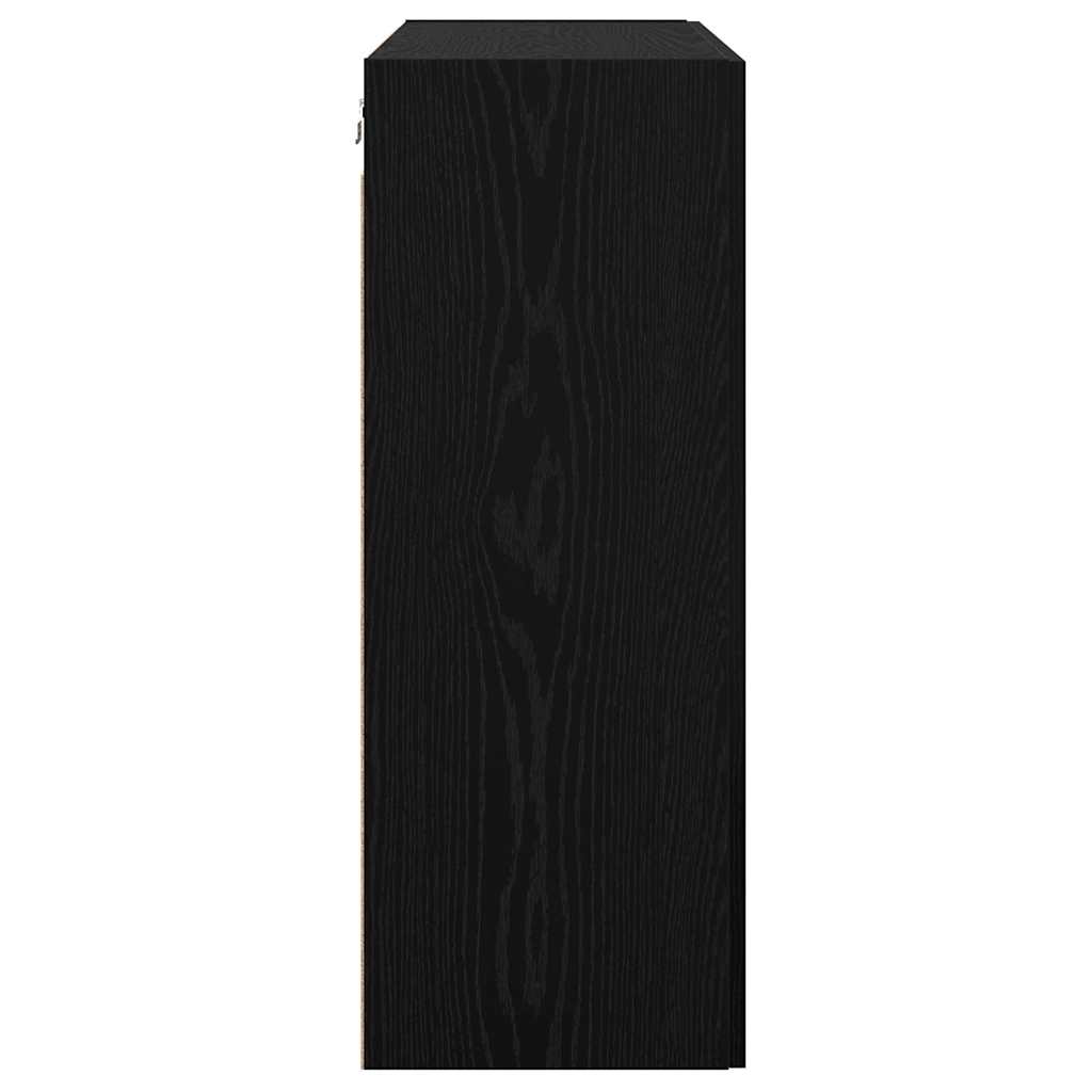Wall Cabinet Black Oak 69.5 x 34 x 90 cm Engineered Wood