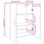 Wall Cabinet Black Oak 69.5 x 34 x 90 cm Engineered Wood