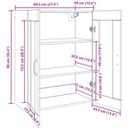 Hanging Wall Cabinet Brown 69.5 x 34 x 90 cm Engineered wood