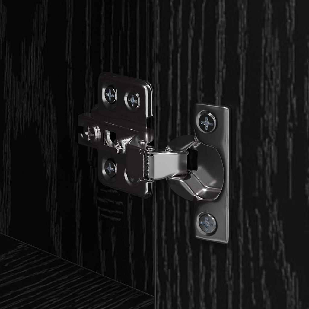 Bedside Cabinet Black oak Engineered Wood