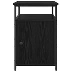 Bedside Cabinet Black oak Engineered Wood