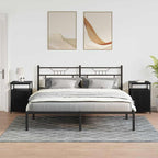 Bedside Cabinet Black oak Engineered Wood