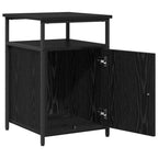 Bedside Cabinet Black oak Engineered Wood