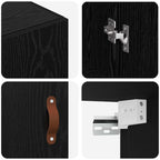 Wall Cabinet Black Oak 69.5 x 34 x 90 cm Engineered Wood