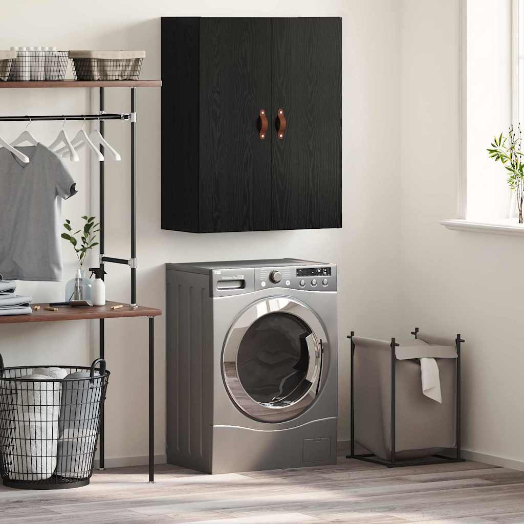 Wall Cabinet Black Oak 69.5 x 34 x 90 cm Engineered Wood