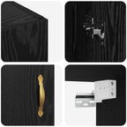 Wall Cabinet Black Oak 69.5 x 34 x 90 cm Engineered Wood