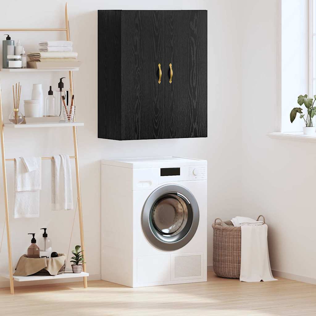 Wall Cabinet Black Oak 69.5 x 34 x 90 cm Engineered Wood