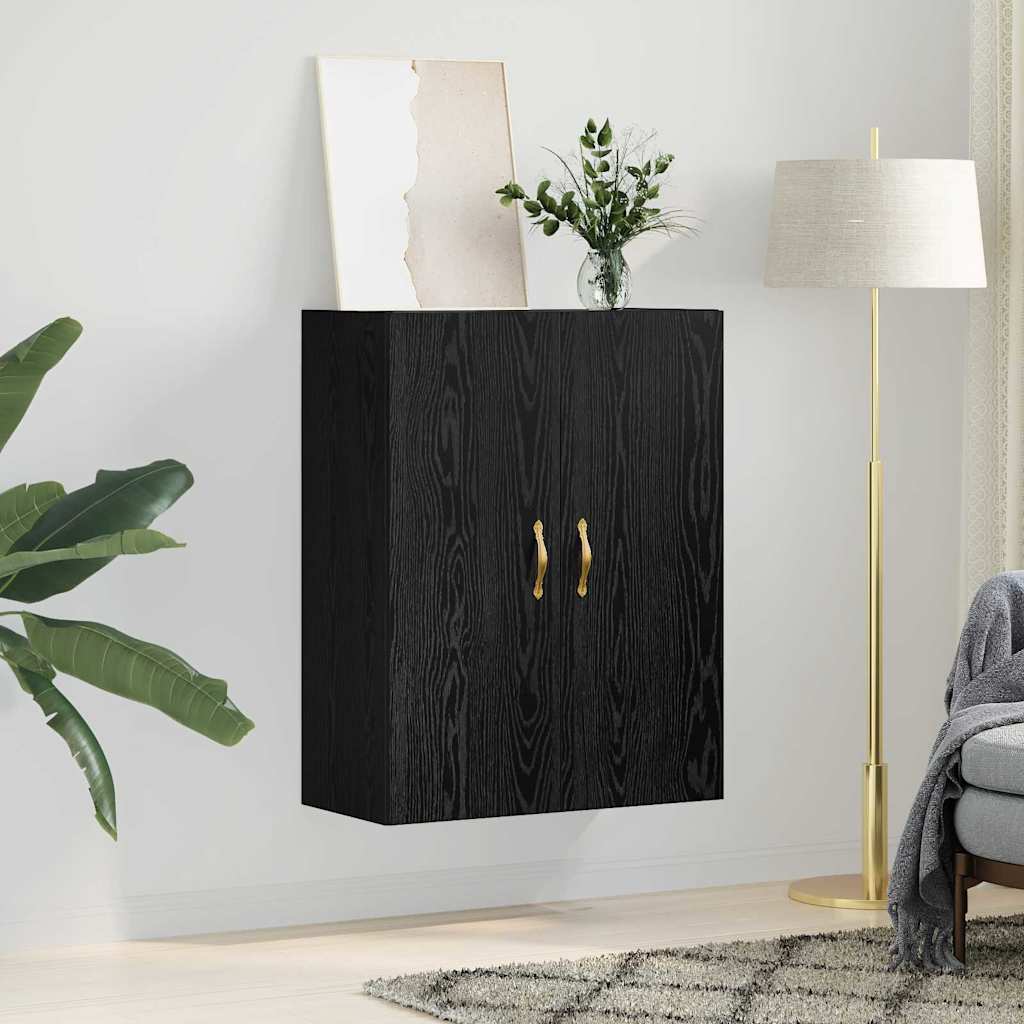Wall Cabinet Black Oak 69.5 x 34 x 90 cm Engineered Wood