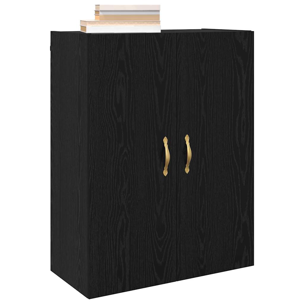 Wall Cabinet Black Oak 69.5 x 34 x 90 cm Engineered Wood