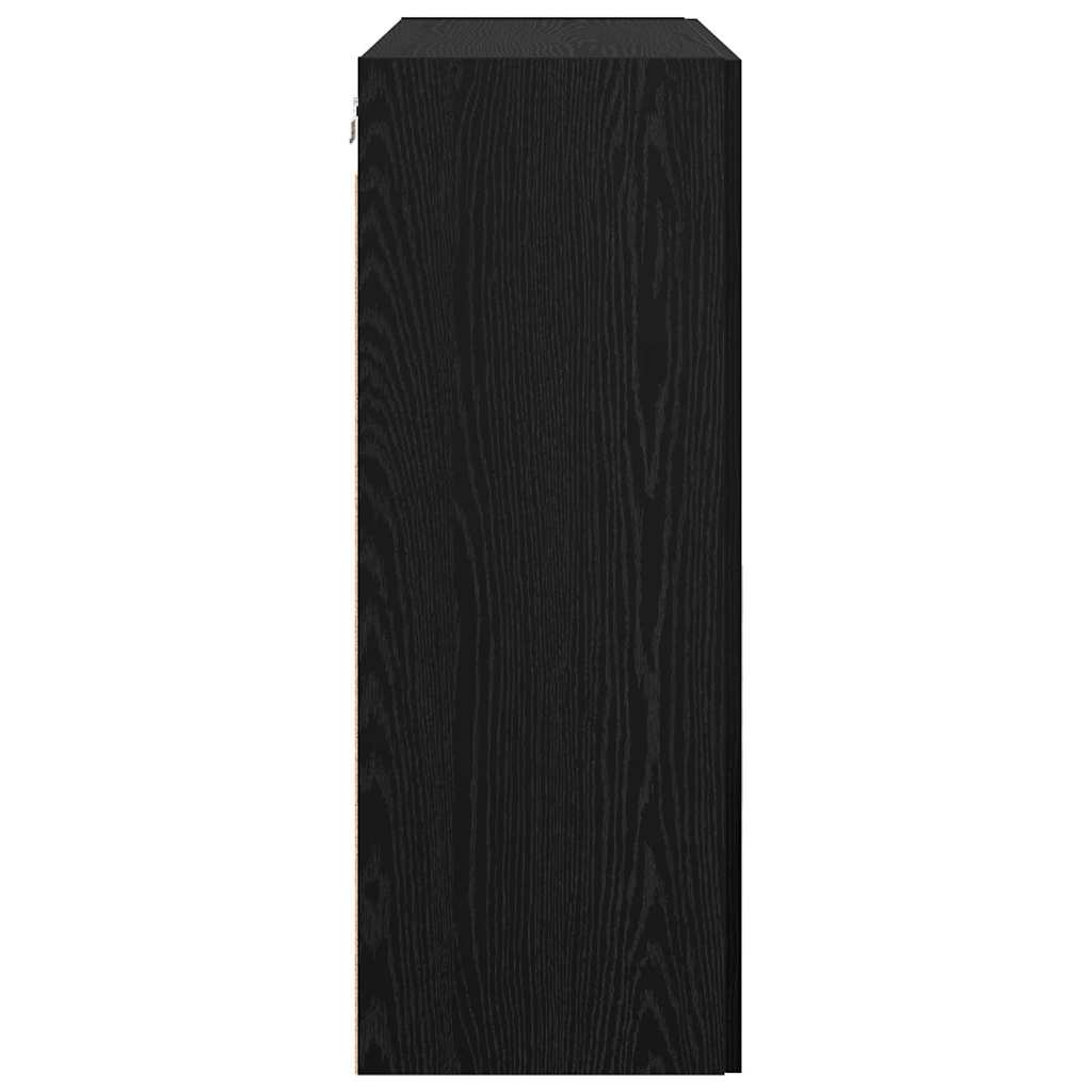 Wall Cabinet Black Oak 69.5 x 34 x 90 cm Engineered Wood