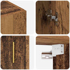 Wall Cabinet Old Wood 69.5 x 34 x 90 cm Engineered Wood