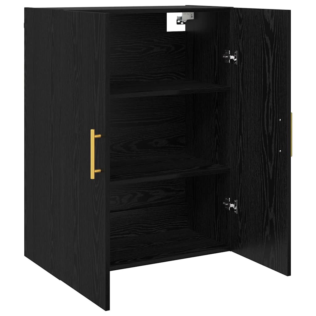 Wall Cabinet Black Oak 69.5 x 34 x 90 cm Engineered Wood