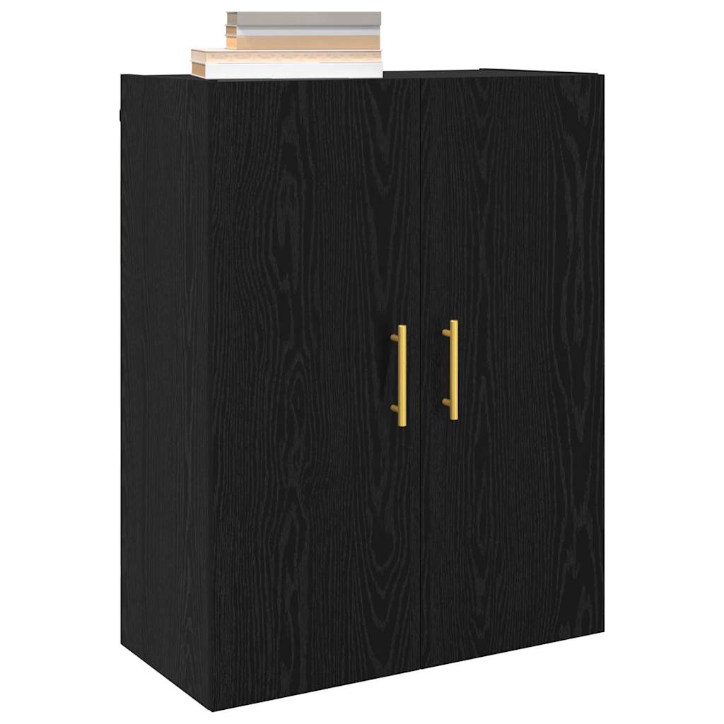 Wall Cabinet Black Oak 69.5 x 34 x 90 cm Engineered Wood