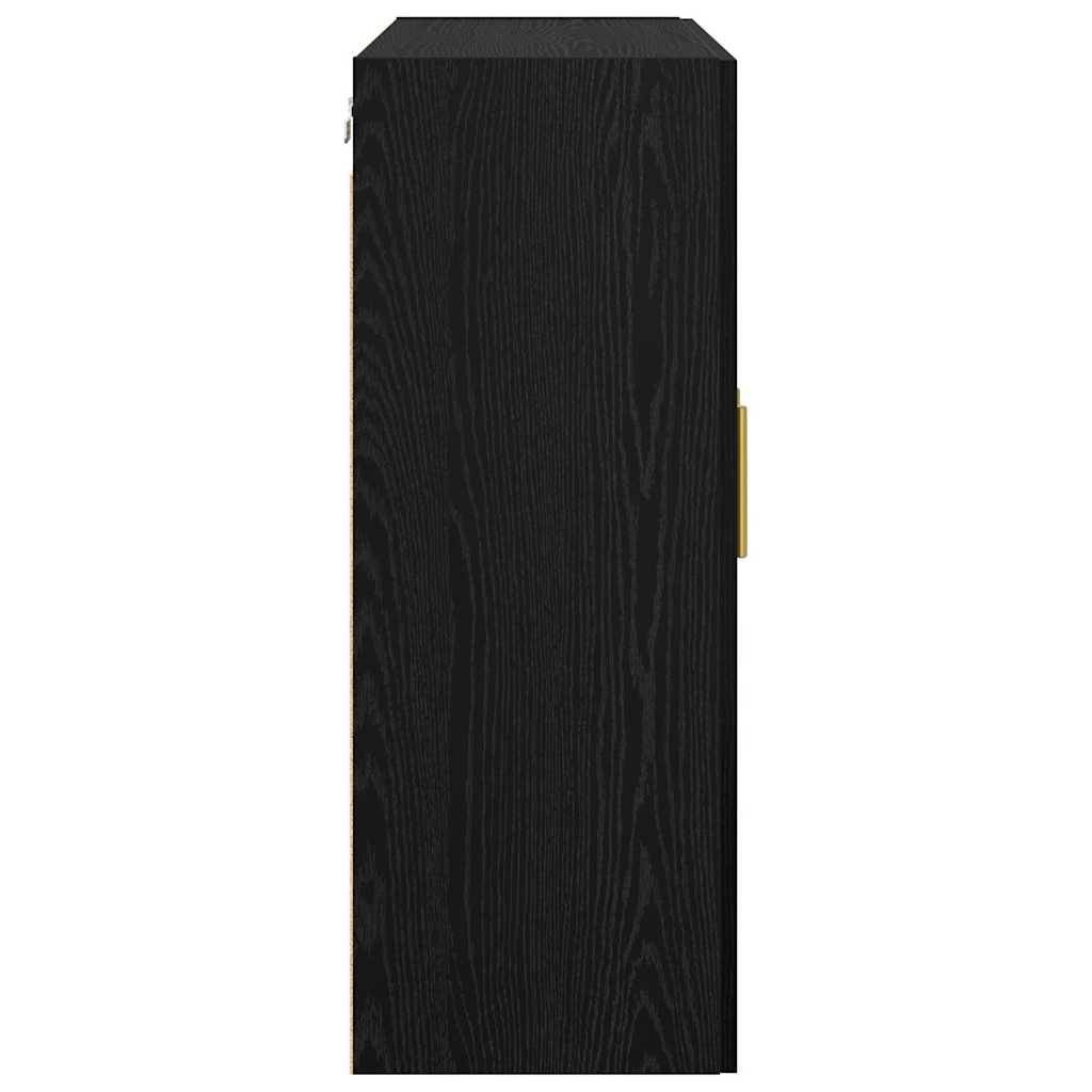 Wall Cabinet Black Oak 69.5 x 34 x 90 cm Engineered Wood