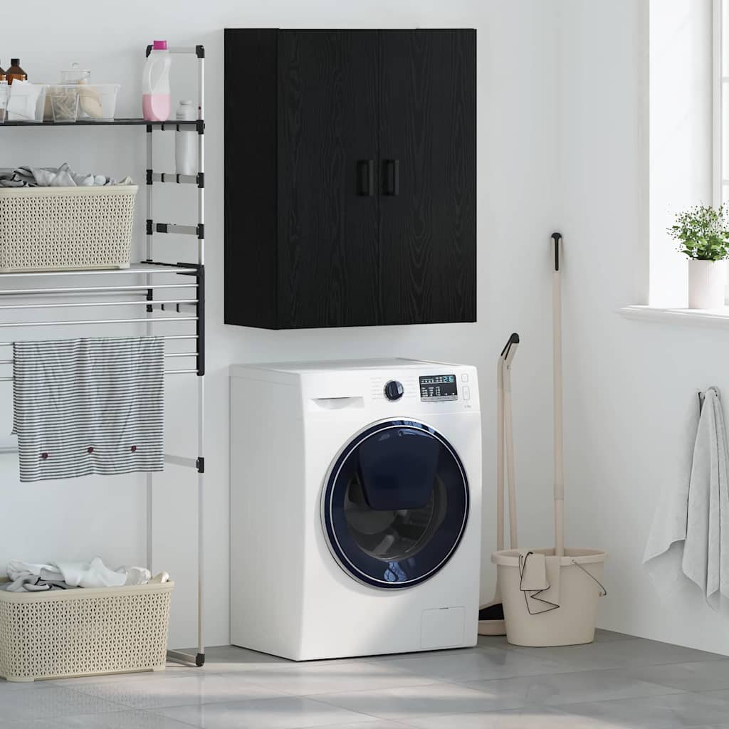 Wall Cabinet Black Oak 69.5 x 34 x 90 cm Engineered Wood