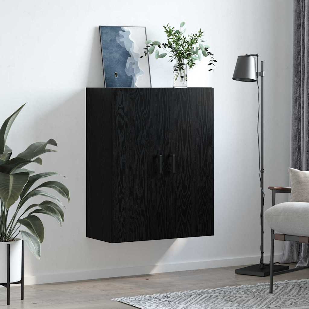 Wall Cabinet Black Oak 69.5 x 34 x 90 cm Engineered Wood