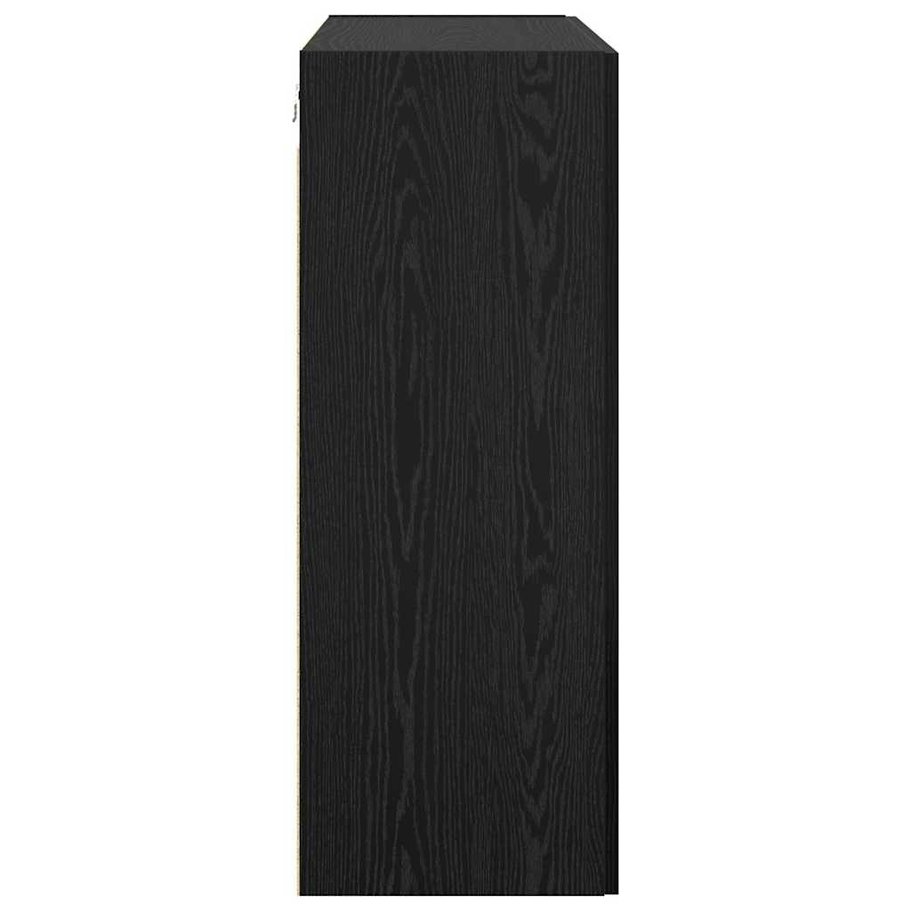 Wall Cabinet Black Oak 69.5 x 34 x 90 cm Engineered Wood