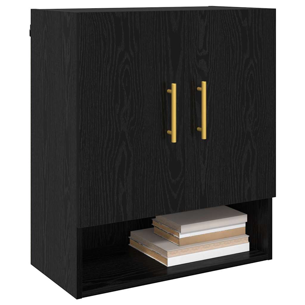 Wall Cabinet Black oak 60 x 31 x 70 cm Engineered wood