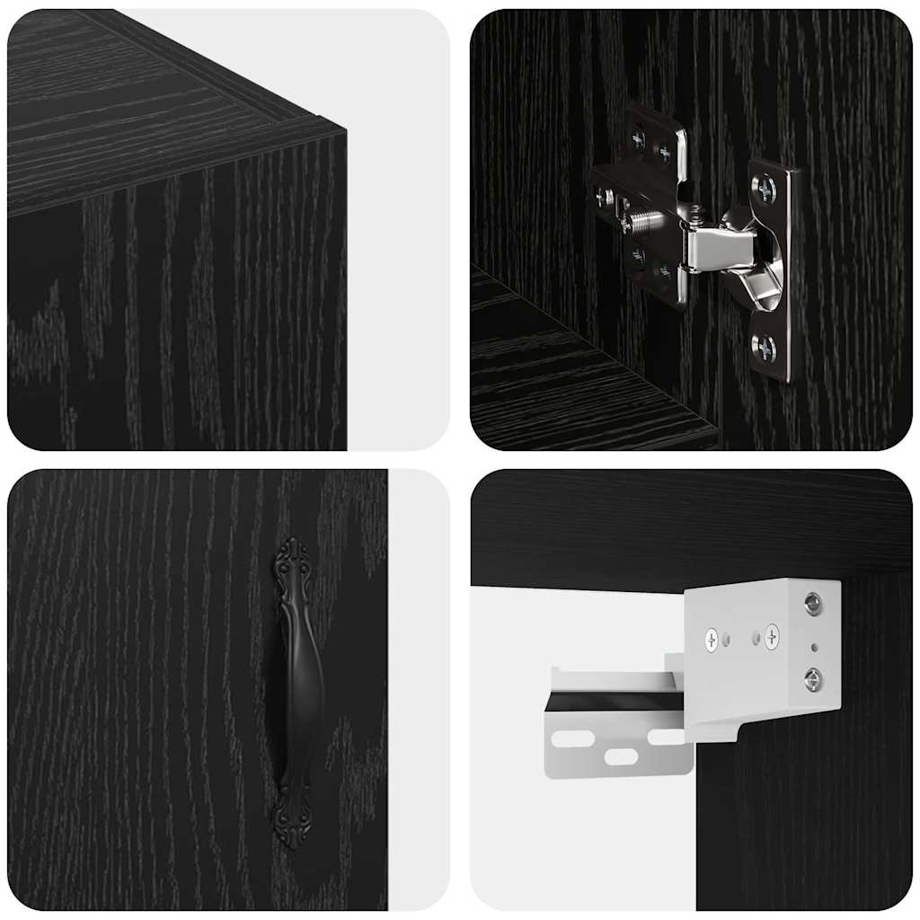 Wall-Mounted Cabinet Black Oak 60 x 31 x 70 cm Engineered Wood