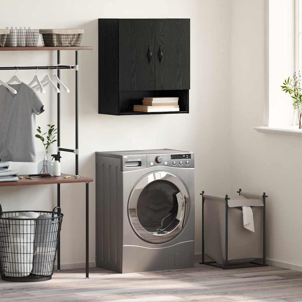 Wall-Mounted Cabinet Black Oak 60 x 31 x 70 cm Engineered Wood