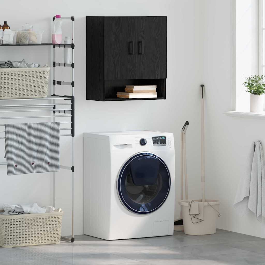 Wall Cabinet Black oak 60 x 31 x 70 cm Engineered wood