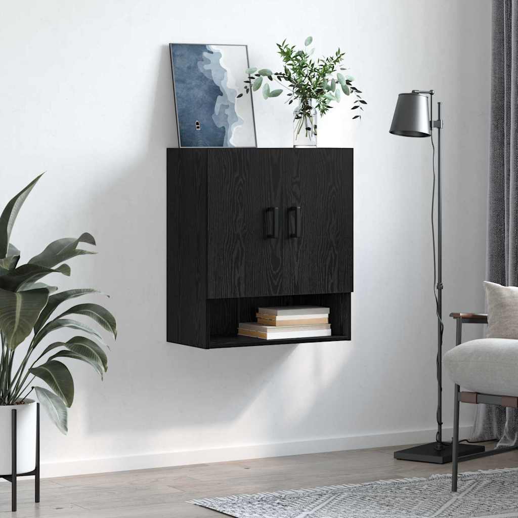 Wall Cabinet Black oak 60 x 31 x 70 cm Engineered wood