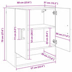 Wall Cabinet Black oak 60 x 31 x 70 cm Engineered wood