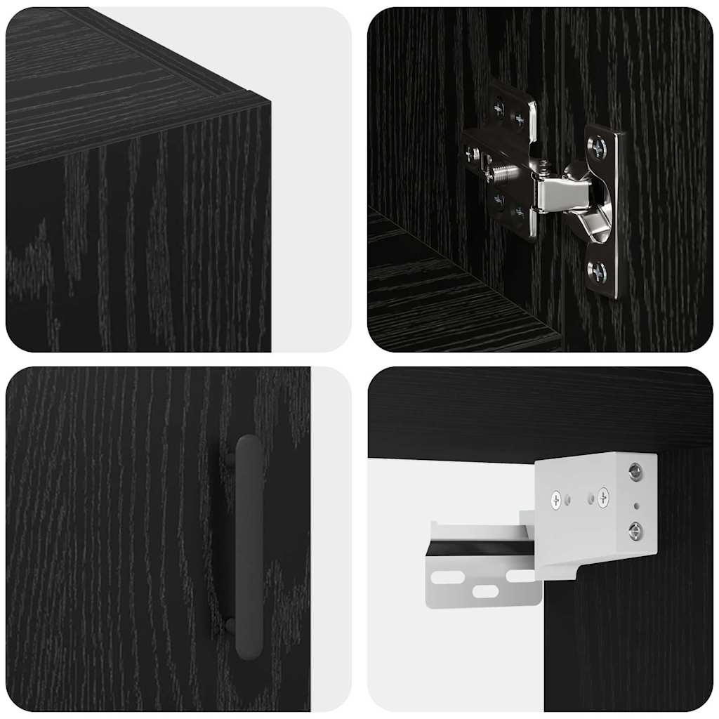Wall-Mounted Cabinet Black Oak 60 x 31 x 70 cm Engineered Wood