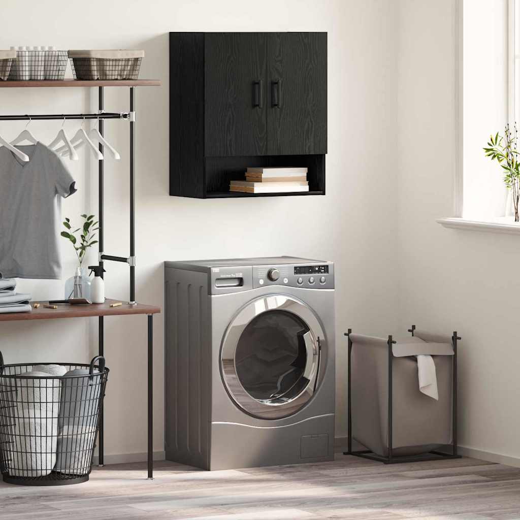 Wall-Mounted Cabinet Black Oak 60 x 31 x 70 cm Engineered Wood