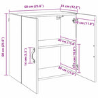 Wall Cabinet Old wood 60 x 31 x 60 cm Engineered wood