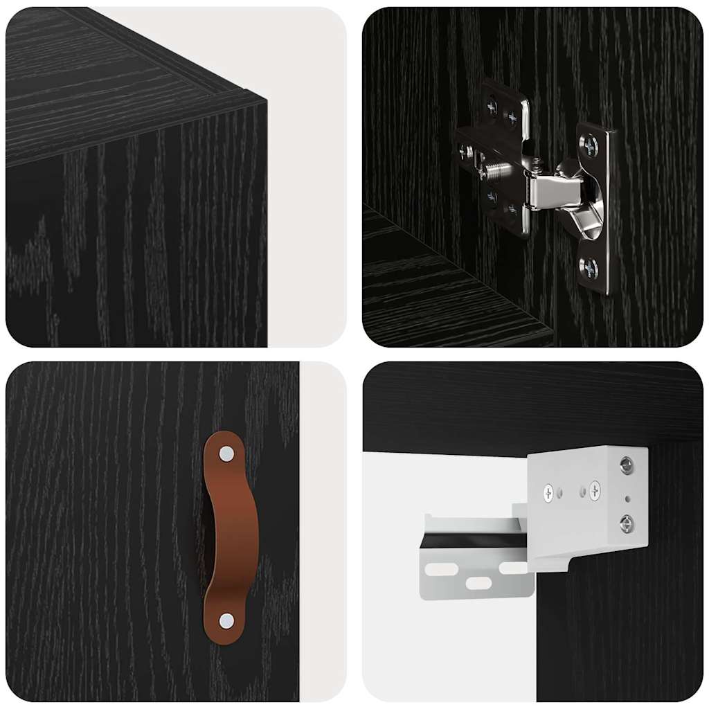 Wall Cabinet Black oak 60 x 31 x 60 cm Engineered wood