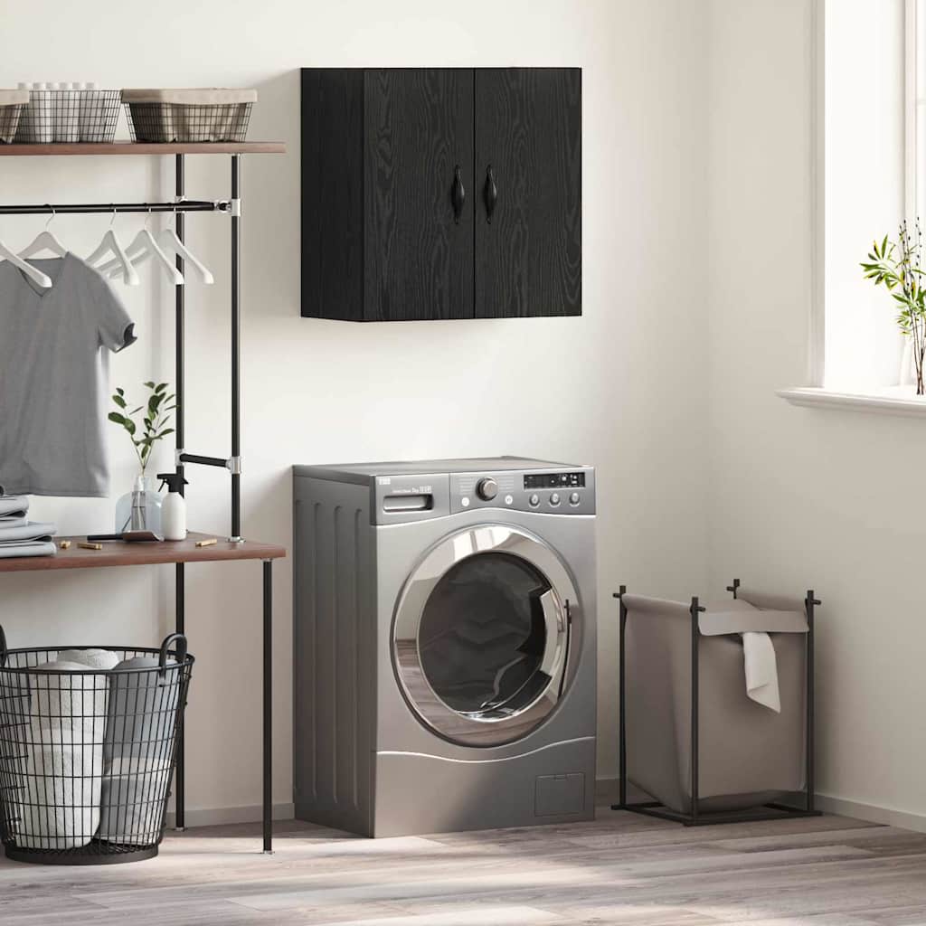 Wall-Mounted Cabinet Black Oak 60 x 31 x 60 cm Engineered Wood