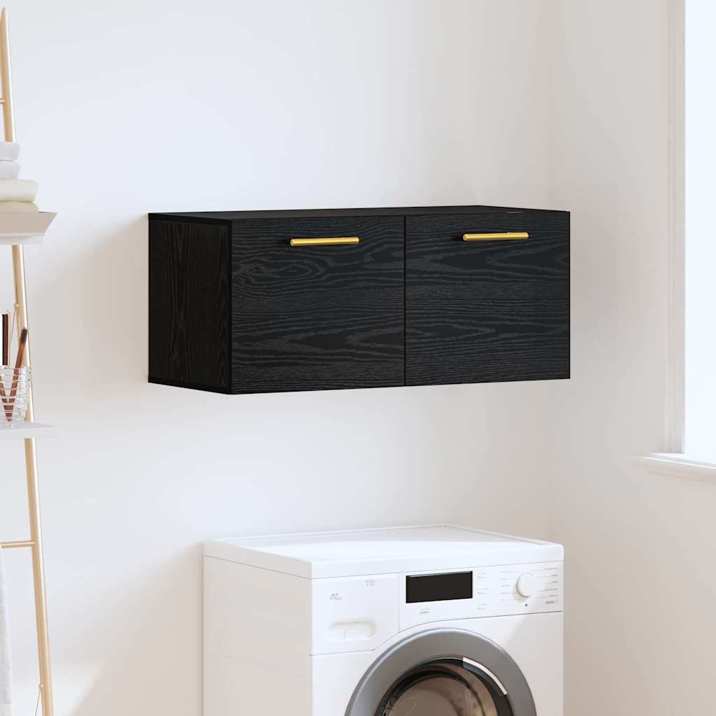 Wall Cabinet Black oak 80 x 36.5 x 35 cm Engineered wood