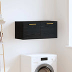 Wall Cabinet Black oak 80 x 36.5 x 35 cm Engineered wood