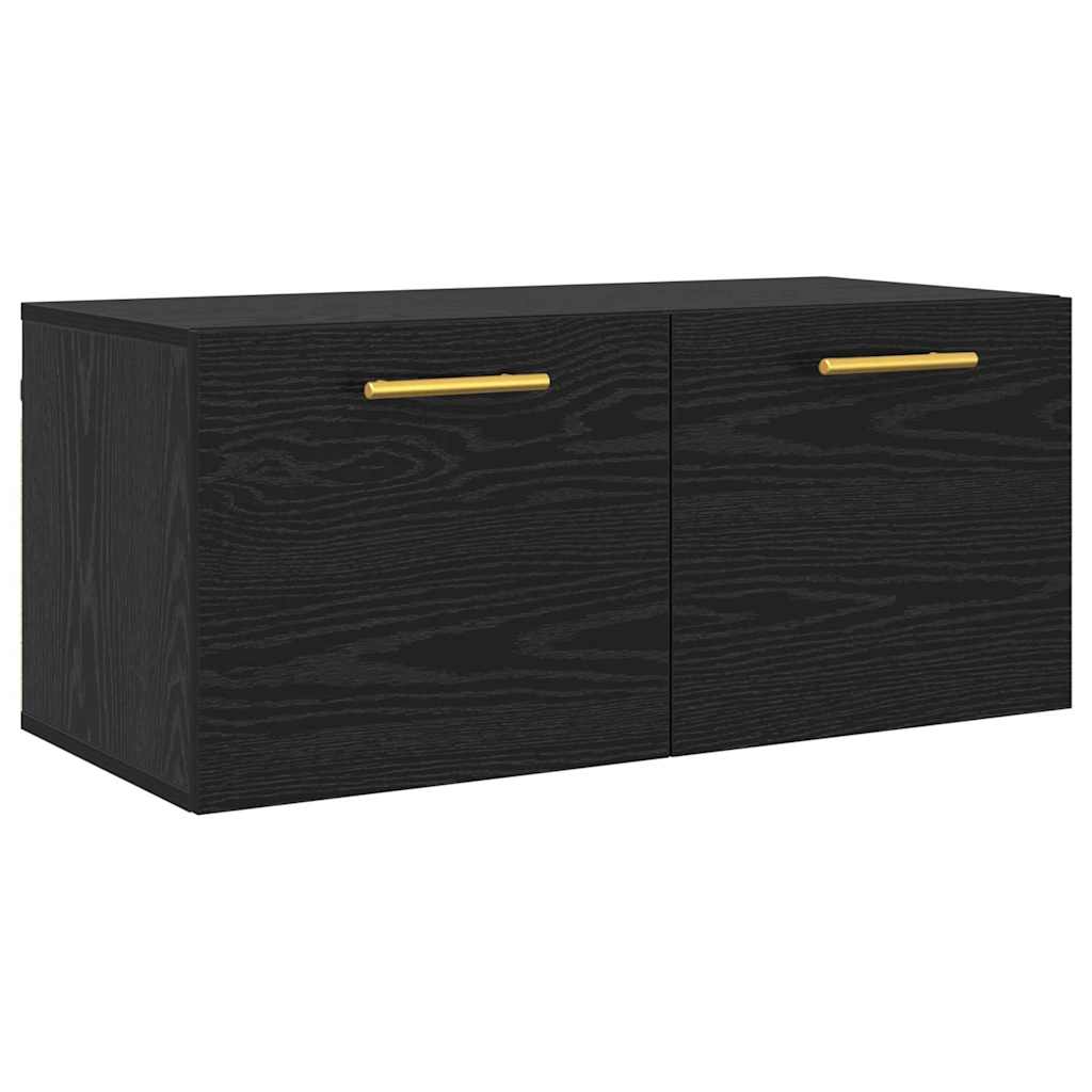 Wall Cabinet Black oak 80 x 36.5 x 35 cm Engineered wood