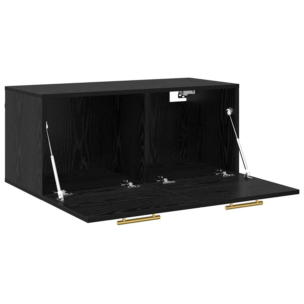 Wall Cabinet Black oak 80 x 36.5 x 35 cm Engineered wood