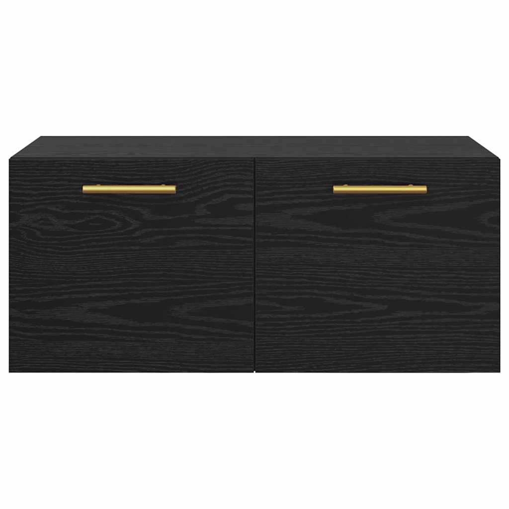 Wall Cabinet Black oak 80 x 36.5 x 35 cm Engineered wood