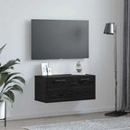 Wall Cabinet Black oak 80 x 36.5 x 35 cm Engineered wood