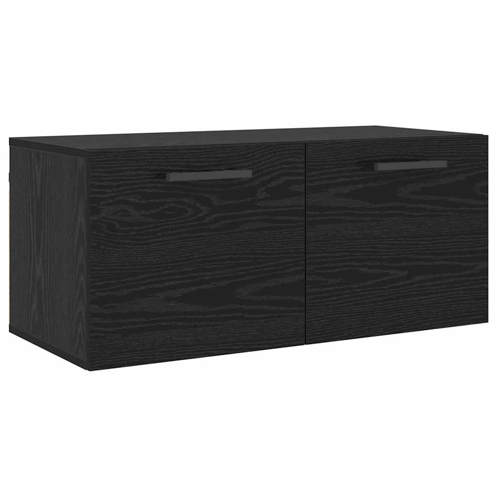 Wall Cabinet Black oak 80 x 36.5 x 35 cm Engineered wood
