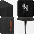 Sideboard Black Oak 89.5 x 34 x 80 cm Engineered Wood