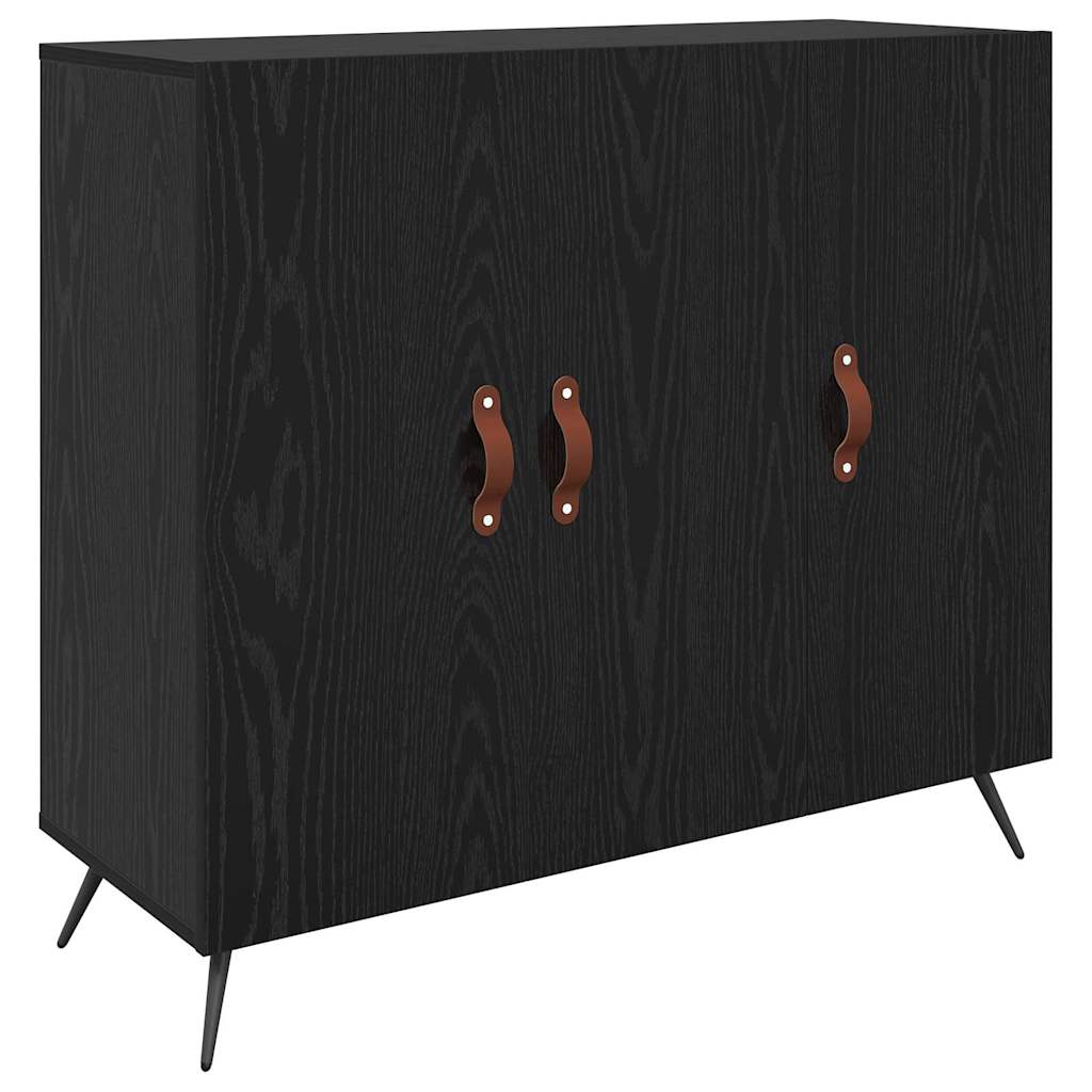 Sideboard Black Oak 89.5 x 34 x 80 cm Engineered Wood