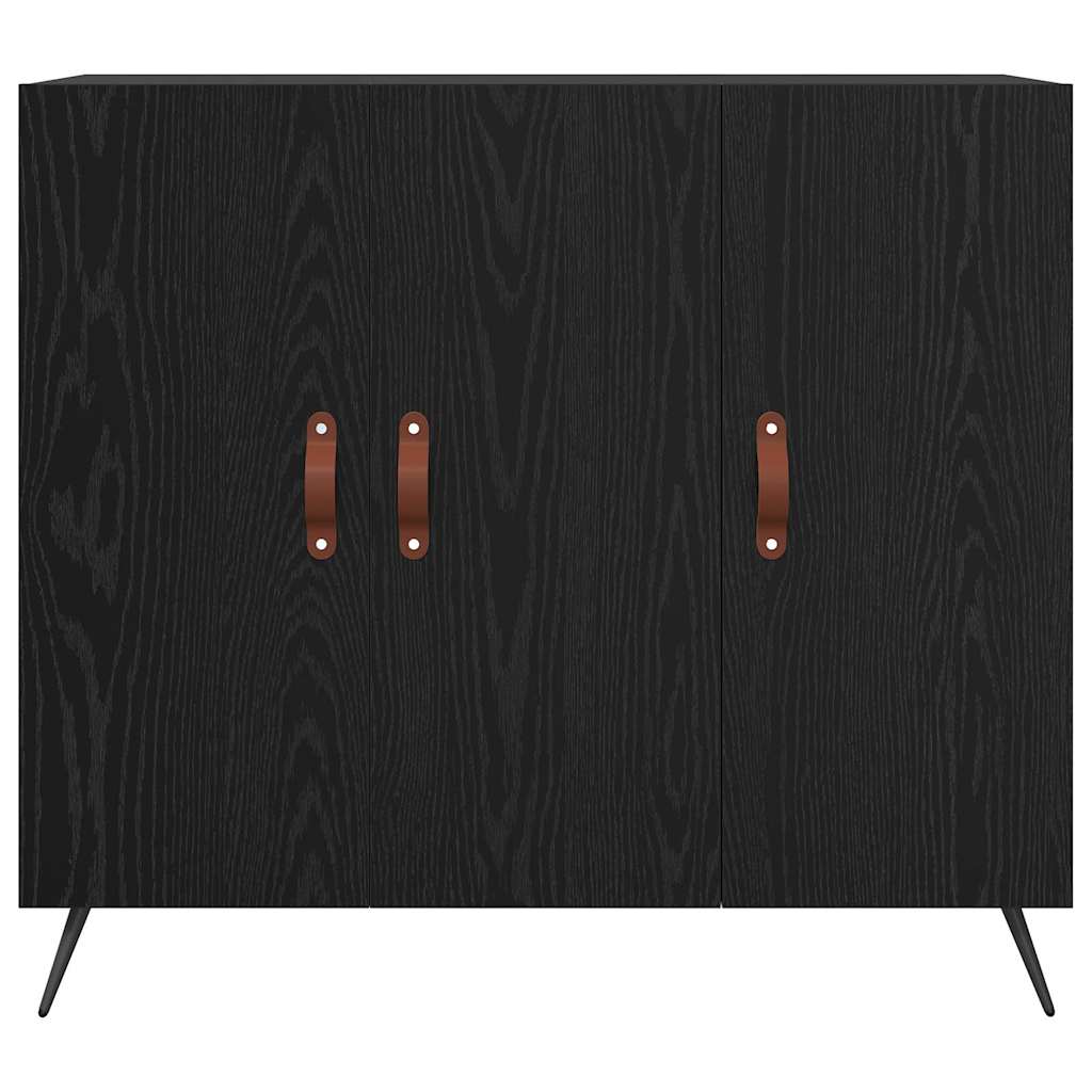 Sideboard Black Oak 89.5 x 34 x 80 cm Engineered Wood