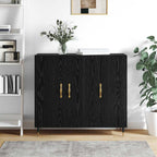 Sideboard Black Oak 90 x 34 x 80 cm Engineered Wood
