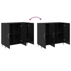 Sideboard Black Oak 90 x 34 x 80 cm Engineered Wood