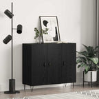 Sideboard Black Oak 90 x 32.5 x 80 cm Engineered Wood