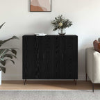 Sideboard Black Oak 90 x 32.5 x 80 cm Engineered Wood