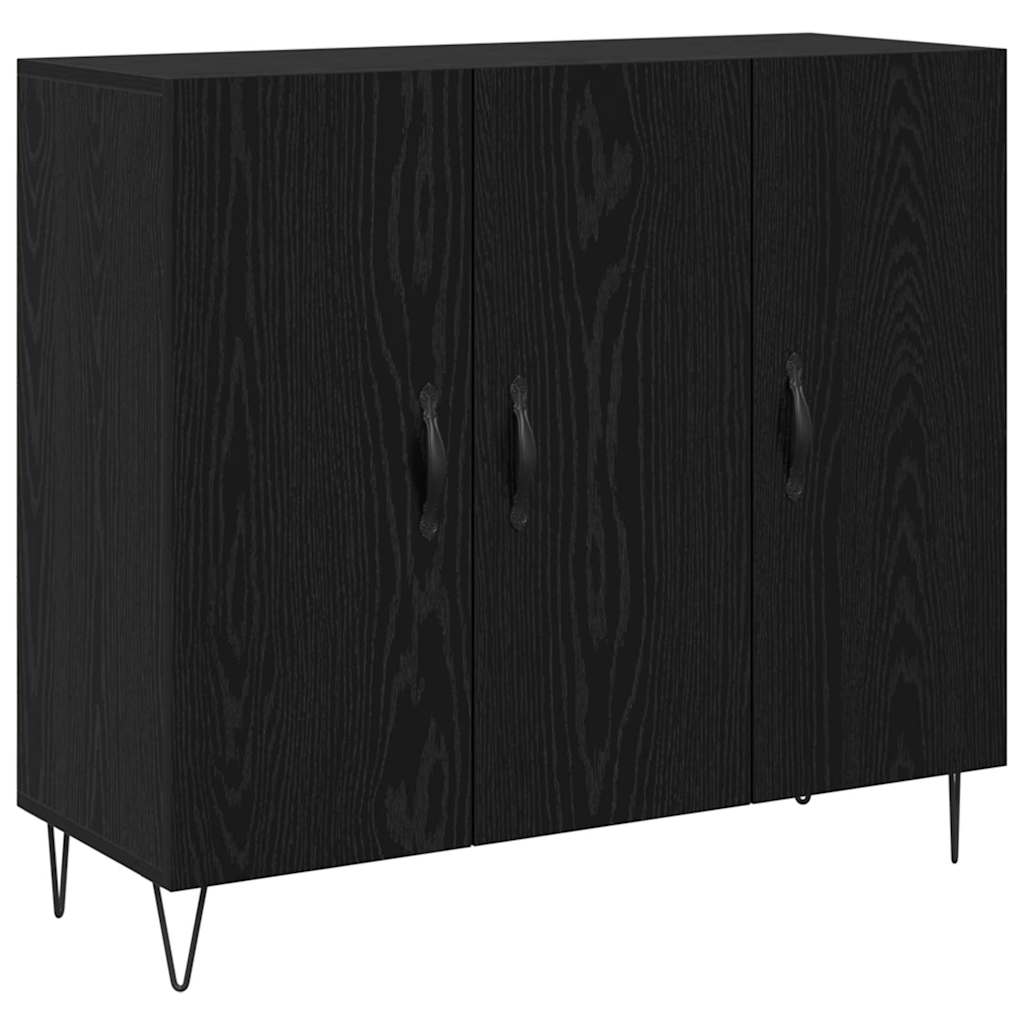 Sideboard Black Oak 90 x 32.5 x 80 cm Engineered Wood
