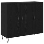Sideboard Black Oak 90 x 32.5 x 80 cm Engineered Wood