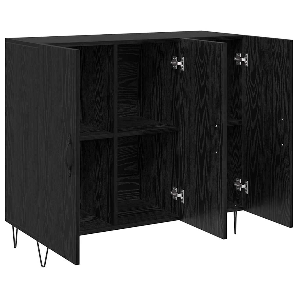 Sideboard Black Oak 90 x 32.5 x 80 cm Engineered Wood